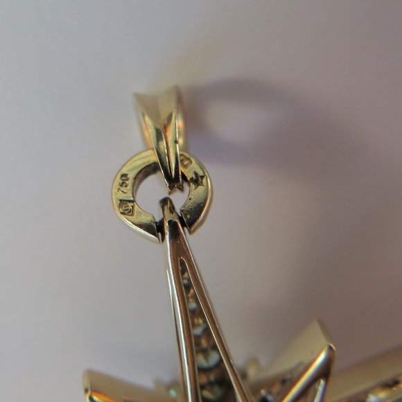 H Stern 18K Gold Diamond Sapphires Star XL Pendant - Picture 10 of 14